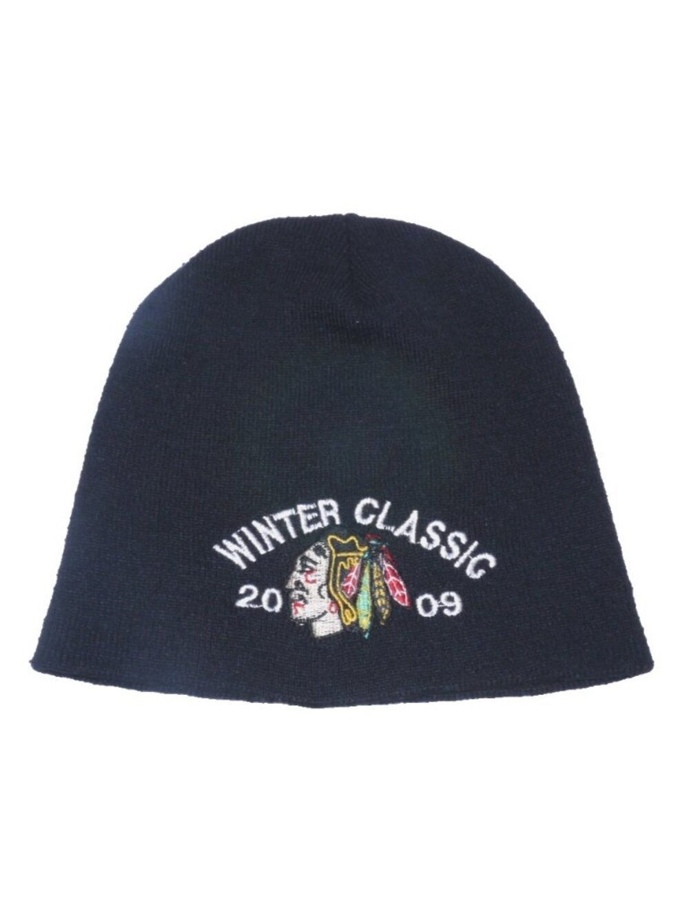 Chicago Blackhawks Winter Classic 2009 Adult size black stretch knit cap hat